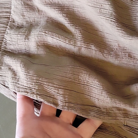 Abercrombie & Fitch Crinkle Texture Wide Leg High Rise Waist Pants Tan Brown LG - Picture 9 of 12